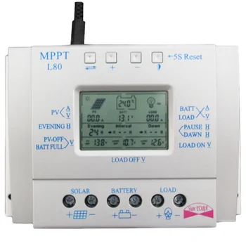 

1PC 80A MPPT 12V/24V Solar Charge Controller Solar Photovoltaic Power System Controller LCD Solar Cell Panel Controller with USB