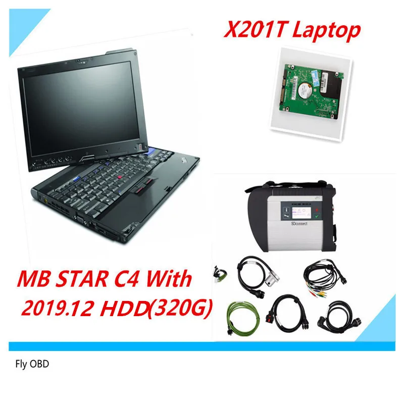 Диагностика MB Star C4 подключение wifi SD высокое качество с 320G HDD новейшее программное обеспечение+ X201T диагностический инструмент сканер