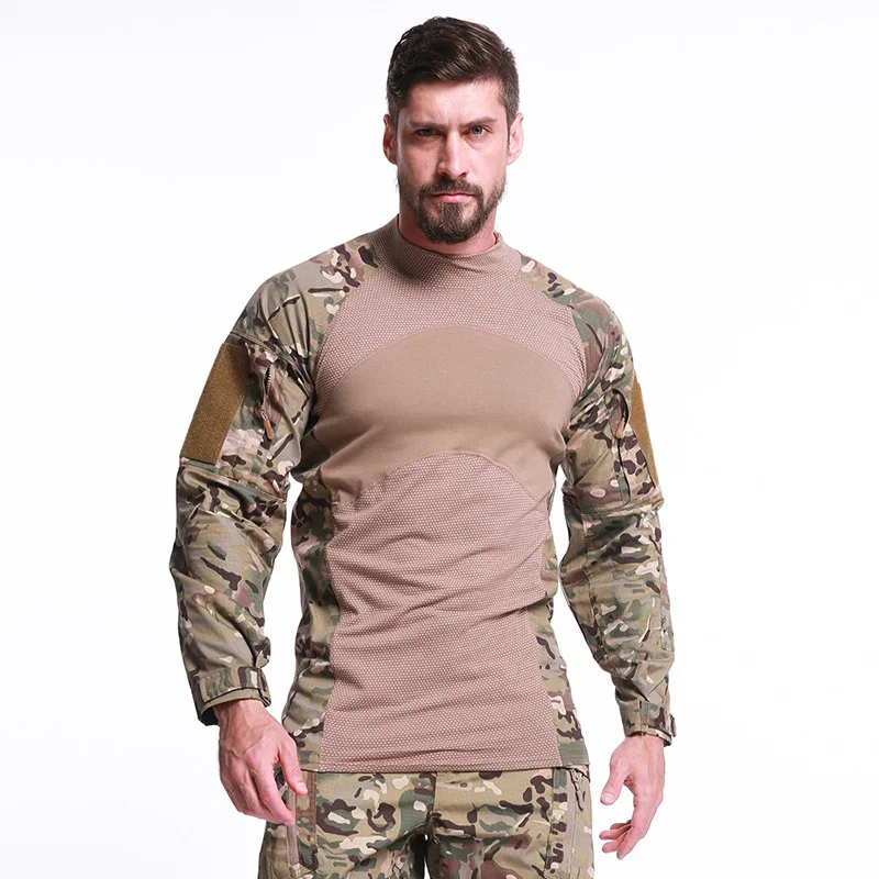 Мужская Военная тактическая футболка с длинным рукавом спецназ солдатики Боевая футболка страйкбол одежда Мужская Армия США рубашки камуфляж