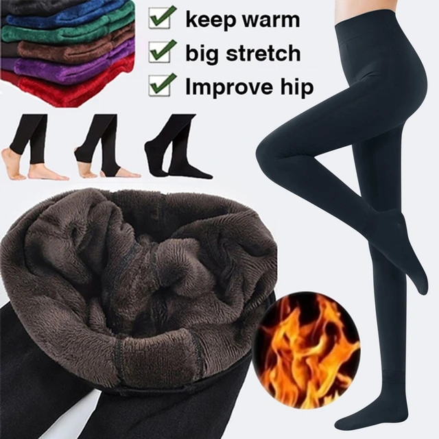 Fashion Women Brushed Stretch Fleece Lined Thick Tights Warm Winter Pants Warm  Leggings Pantyhose Solid Elastic Skinny Pants - AliExpress