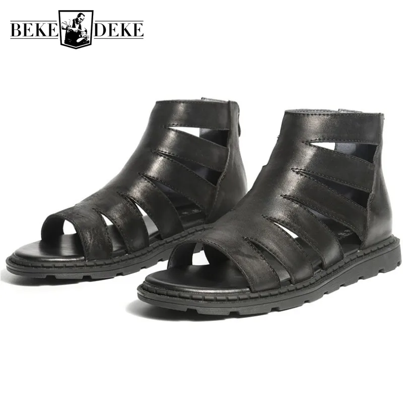 Summer Fashion Mens High Top Hollow Out Gladiator Sandals Man Zipper Open Toe Flats Genuine Leather Shoes Beach Sandals White
Summer Fashion Mens High Top Hollow Out Gladiator Sandals Man Zipper Open Toe Flats Genuine Leather Shoes Beach Sandals White