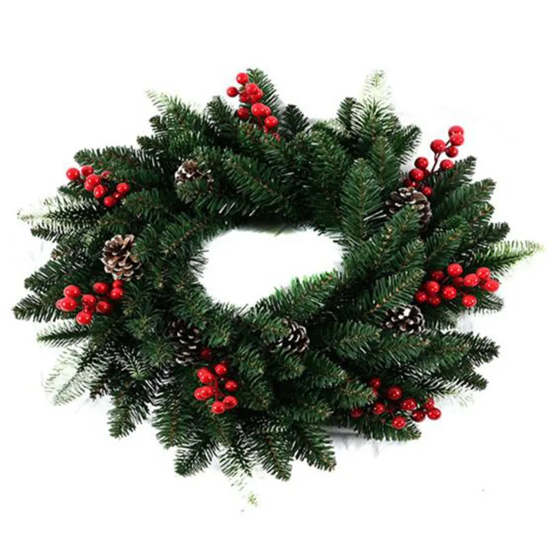 

1pcs Christmas Wreath Decor Xmas Home Party Door Wall Garland Flowers Ornament