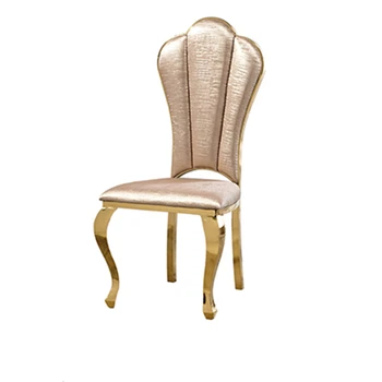 

Stainless Steel Dining Chair Hotel Luxury Household Metal Fashion Backrest