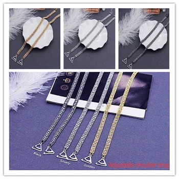 

Women Silver Plated Metallic Sexy Rhinestone Bra sling invisible antiskid strap Elegant Adjustable Shoulder Lingerie Accessories