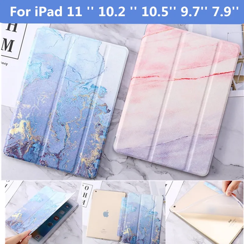 Чехол для iPad 10 2 7 8 th Air 9 2017 2018 мраморный чехол планшета 234 Mini12345 Pro 11 5 air 3|Чехлы