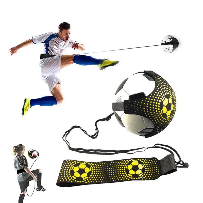 Adjustable Football Kick Trainer Soccer Ball Children Practice Solo Aid Assistance Waist Belt Control Skill Training Band XA32L football training belt