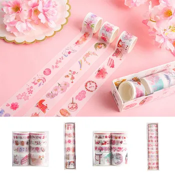 

1set Japanese Decorative Deco Paper Floral Flower Cherry Blossom Masking Washi Tape Set Stickers Crafts And Scrapbooking