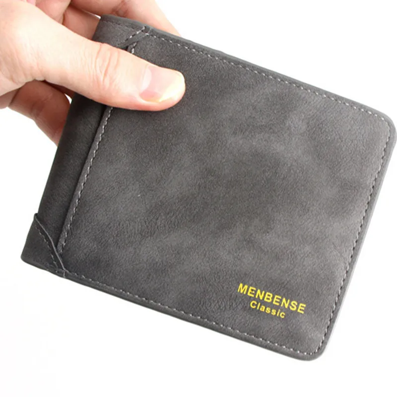 New Mens Wallet Short Cross Section Youth Trifold Wallet Stitching Business Multicard zipper Coin Purse Wallet