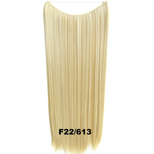 24inch 50grams 100grams Synthetic Hair Extension Gradual Color Brown Gray Blonde String Halo Hairpieces Extensions 100g-F22-613