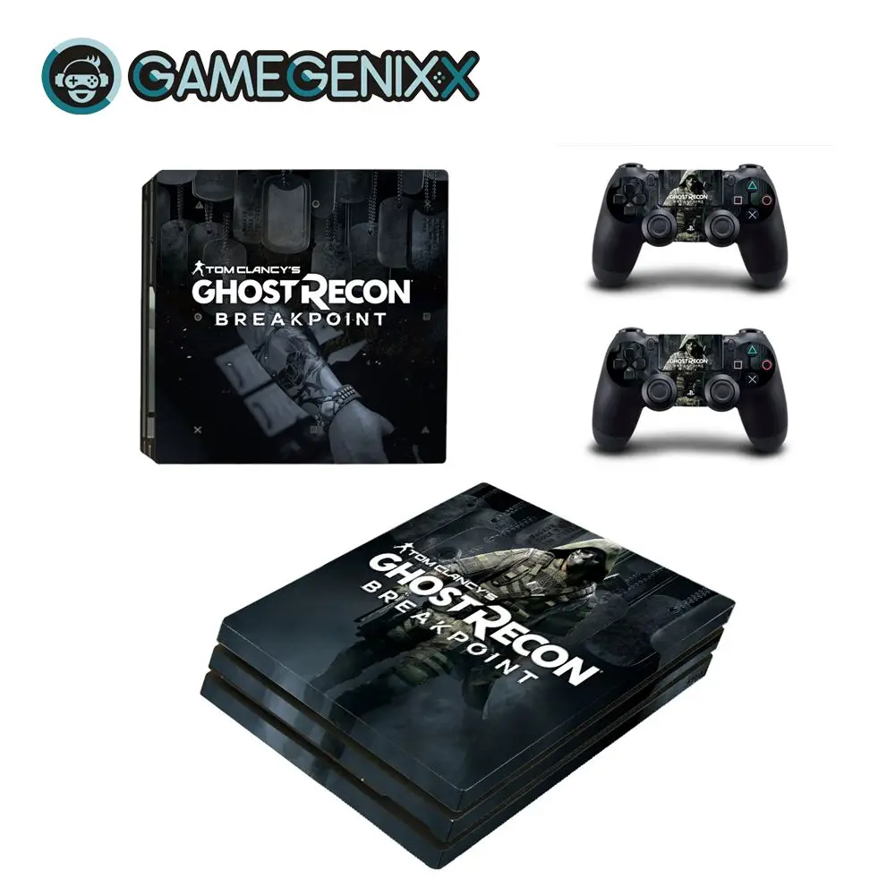 

GAMEGENIXX Skin Sticker Protective Decal Cover Full Set for PS4 Pro Console and 2 Controllers - Ghost Recon