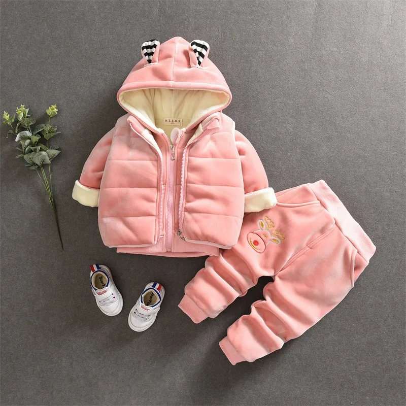 

2019 Childrenswear Autumn And Winter Set Girls HEATTECH Set Children Childrenswear Autumn And Winter Coat Child Hoodie Boys' Thr