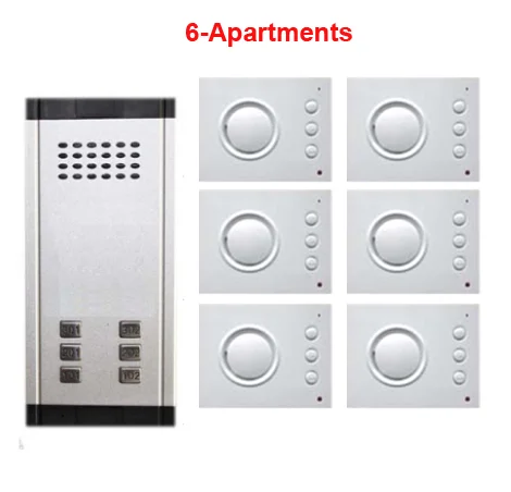 

Building 2-wired hands-free indoor phone Direct Press Key audio intercom doorbell Audio Door Phone system for 6 apartments