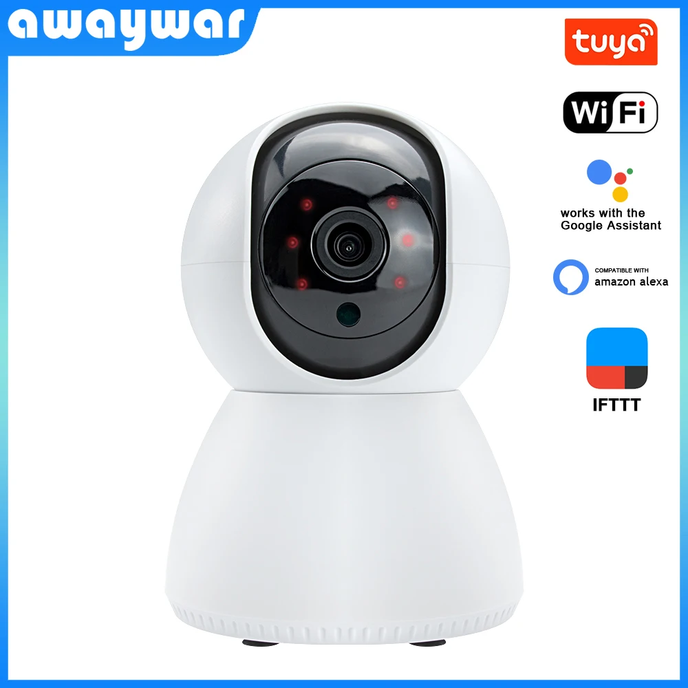 Awaywar-cámara IP de seguridad Tuya 1080P para el hogar, WiFi, inalámbrica, CCTV de Audio HD, Monitor de bebé, seguimiento automático inteligente de visión nocturna