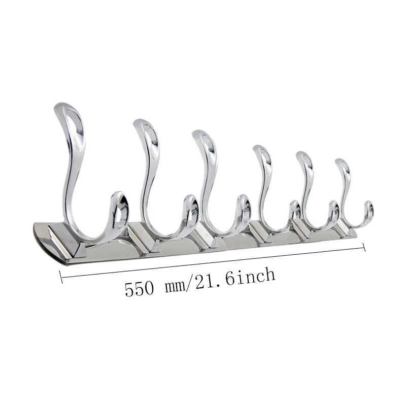 1/3/5/6 шт. полотенце для ванной, кухни крючки для одежды стеллаж для выставки товаров Нержавеющая сталь настенные крючки Органайзер Домашний для хранения - Цвет: 6 hooks
