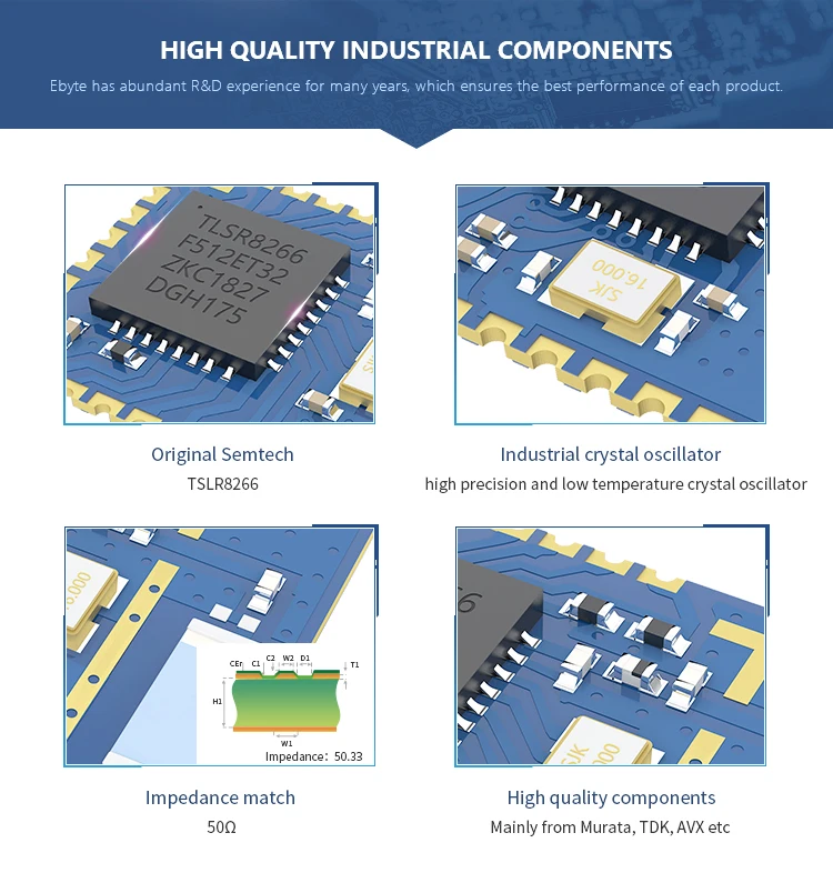 TLSR8269 узел трансивера 2,4 ГГц Sigmesh BLE4.2 UART GFSK E104-BT10N 8dbm PCB антенна SMD беспроводной Bluetooth модуль