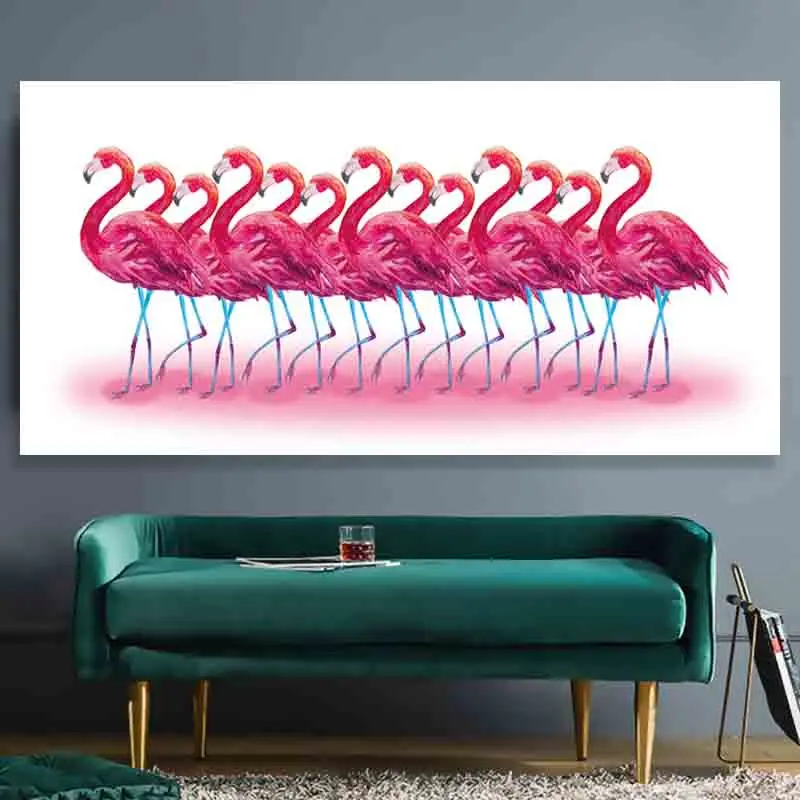 Nordic Стиль большой Размеры прекрасный Фламинго холст картины Wall Art постеры с