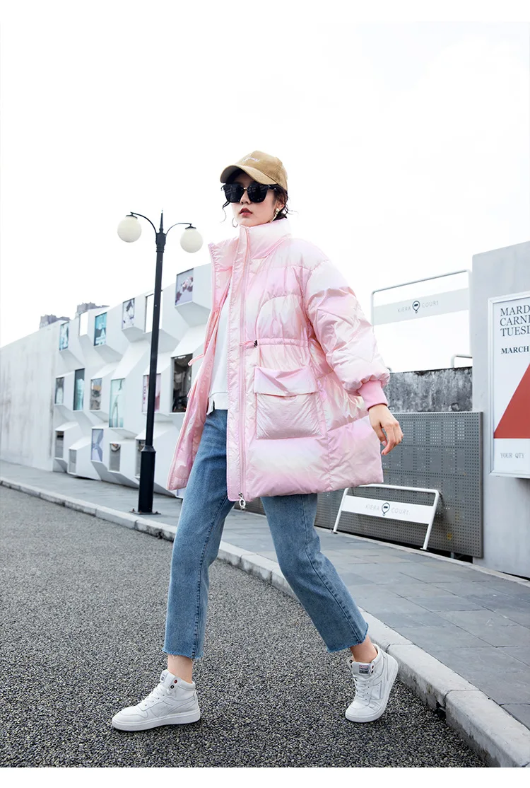 Lightweight Down Jacket Winter Women gradient sky blue Down coats