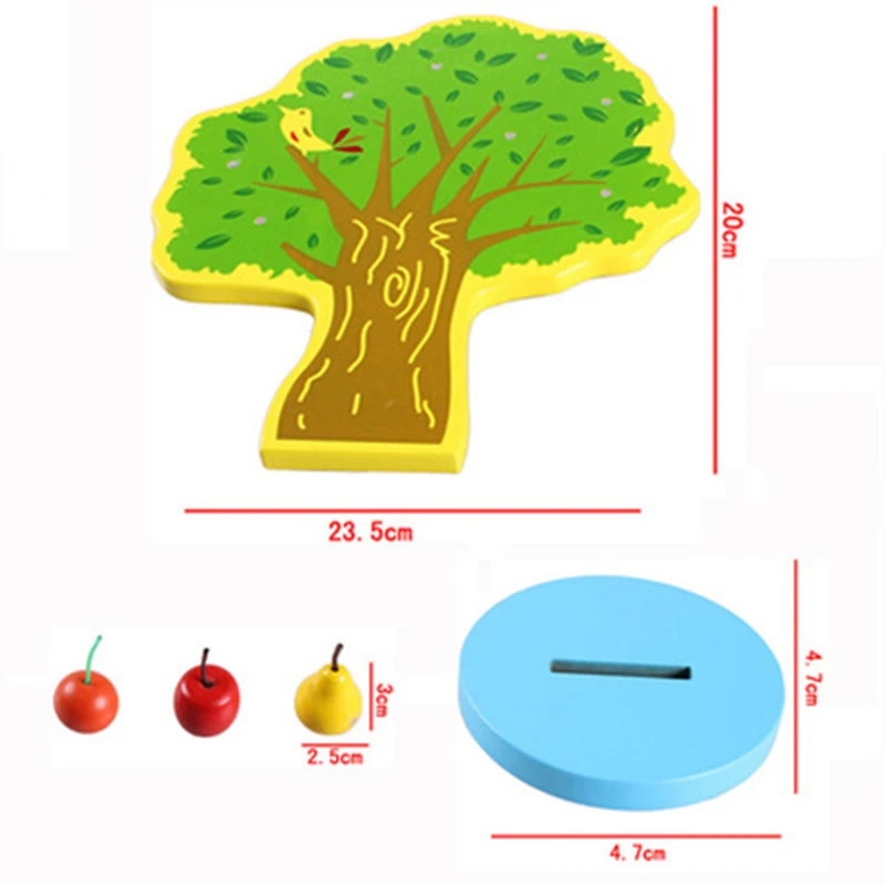 Baby Wooden Beads Toy Set DIY Fruit Tree Magnetic Beading Toy Kids Stringing Threading Beads Game Montessori Toy Early Education