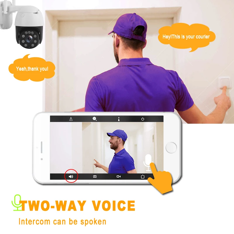 HJT PTZ IP Camera WiFi 2MP/5MP Full Color Night Vision Device  Audio Wireless CCTV Camera Waterproof Outdoor Camhi Alarm Onvif