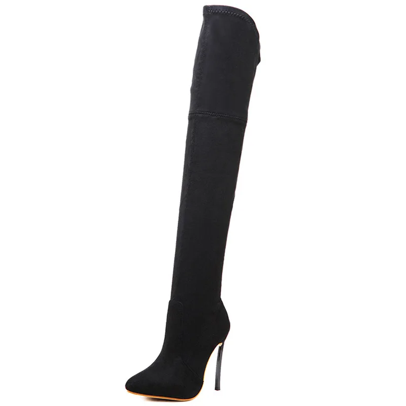 Spring and summer women's boots stretch Slim thigh high boots fashion over the knee boots high heels temperament women's boots