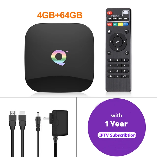 Q Plus Smart tv Box с 1 год скандинавский IPTV код подписки 6K медиаплеер Android 9,0 приставка Швеция Финляндия Abonnement - Цвет: 4g 64g add 1year
