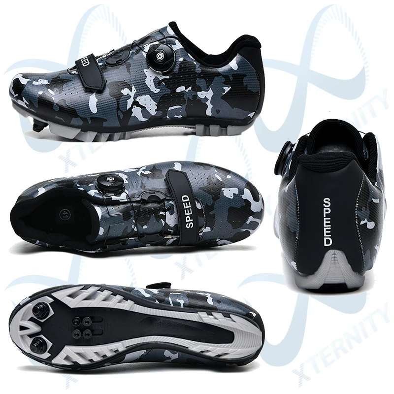 Hot Style MTB Flat Cycling Shoes Men Outdoor Racing Road Bike SPD Cleat Shoes Professional Self-Locking Bicycle Sneakers Unisex