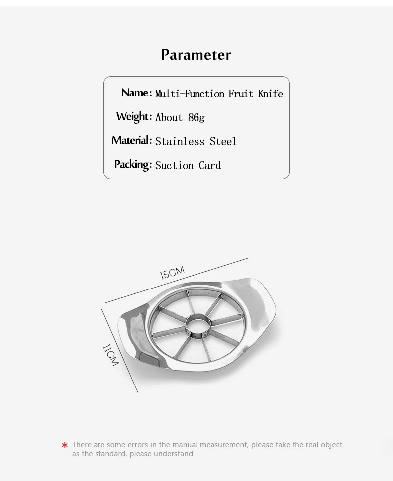 1 шт. резак из нержавеющей стали для яблок Диаметр лезвия составляет около 9 см Многофункциональные кухонные инструменты для приготовления овощей Кухонные аксессуары