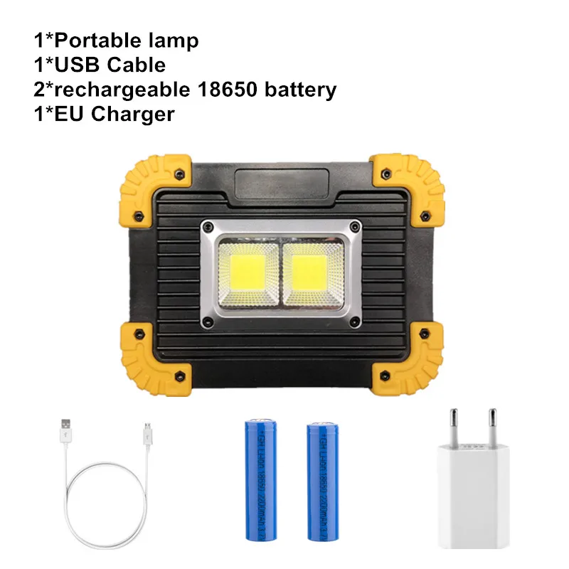 Светодиодный портативный Точечный светильник 3000лм супер яркий светодиодный рабочий светильник Перезаряжаемый для наружного освещения лампа для кемпинга светодиодный светильник вспышки 18650 - Мощность в ваттах: A