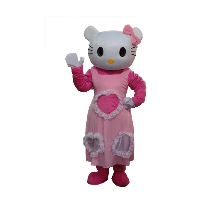 Розовое платье с бантом hello kitty, мультяшный маскарадный костюм, нарядное платье для взрослых, вечерние игровое снаряжение, украшение для дома на Хэллоуин - Цвет: as show