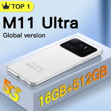 Téléphone portable M11 Ultra débloqué, écran de 7.3 pouces, Smartphone 5G, mémoire de 16GB et 512GB, batterie de 6800mAh, caméra de 48mp