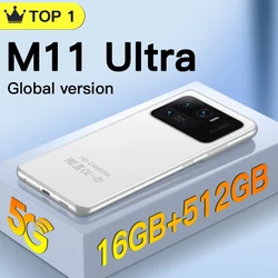 Téléphone portable M11 Ultra débloqué, écran de 7.3 pouces, Smartphone 5G, mémoire de 16GB et 512GB, batterie de 6800mAh, caméra de 48mp 
