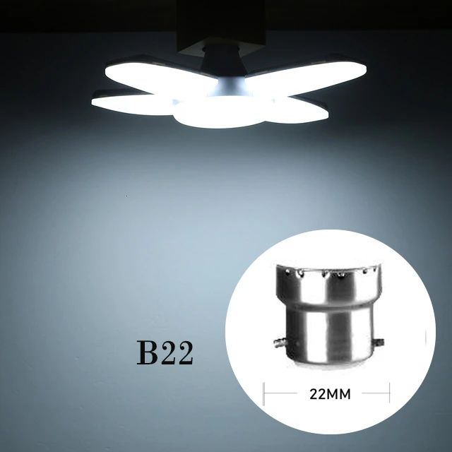 60 Вт Складная лопасть вентилятора светодиодный подвесные светильники без мерцания B22 E27 светодиодный лампы 220V 360 градусов угол регулируемый потолочный светильник - Испускаемый цвет: B22 Cold White