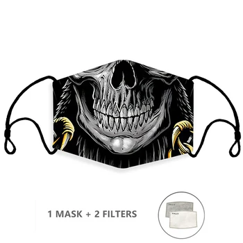 

Adult Kids Fashion Printing Face Fabric Masks Skull Mouth Cover Reusable Protection Dust Washable Masks Proof Bacteria Mask