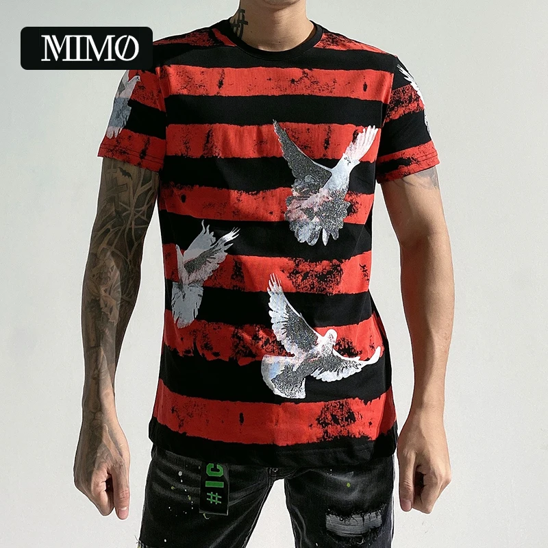 

new arrival pigeon original printing 100% cotton authentic top quality slim fit men's round neck homme short sleeve tshirt