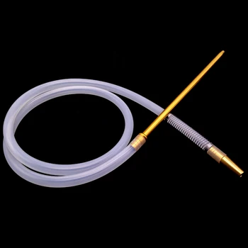 

Golden Handle&Transparent white Silicone Hose With Spring For Shisha Hookah Narguile Accessories LM-518