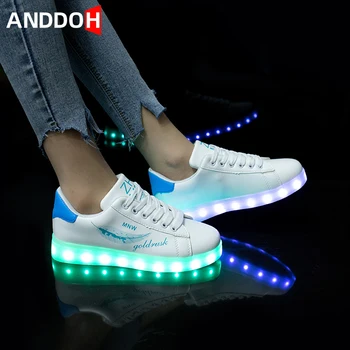 

Size 35-44 Non-leather Lighted Casual Shoes Men USB Charge Luminous Sneakers Unisex Glowing Shoes Men's Led Sneakers with Light