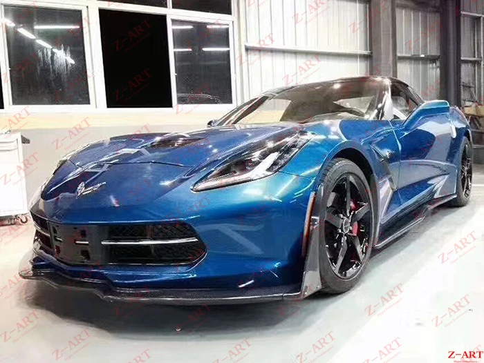 Z-ART для Corvette C7, передний спойлер из углеродного волокна для Corvette C7, передний спойлер для Corvette C7, передний подбородок из углеродного волокна
