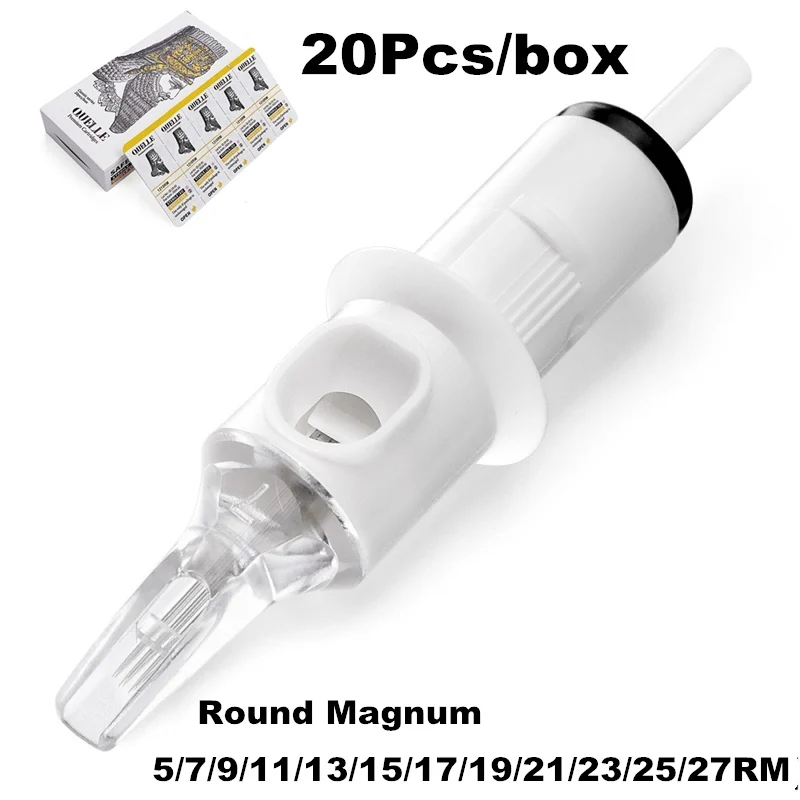 

2019 New Arrival The Newst White Cartridge Tattoo Needles Round Magnum 5/7/9/11/15/17/19/21/23 For Tattoo Liner Shader 20pcs/box