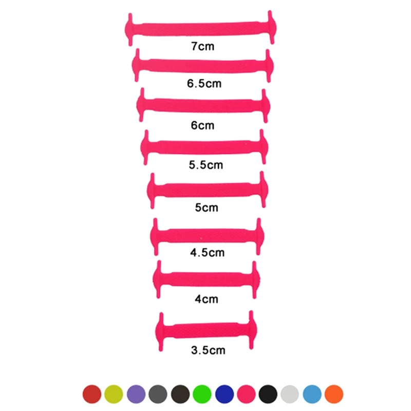16pcs Lazy Elastic Silicone Shoelaces No Tie Running Sneakers Strings Shoe Laces