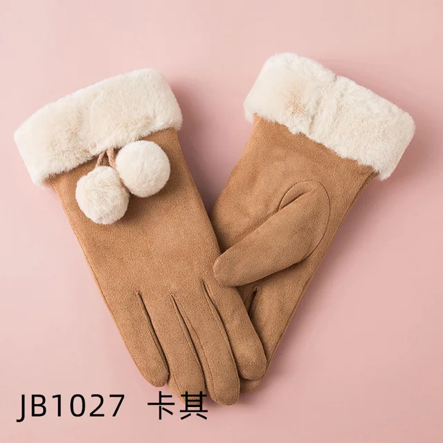 

Plush Doll Mittens Ski Driving Gloves Winter Gloves Winter Gloves for Women Warm Solid Color Gloves for GRAY