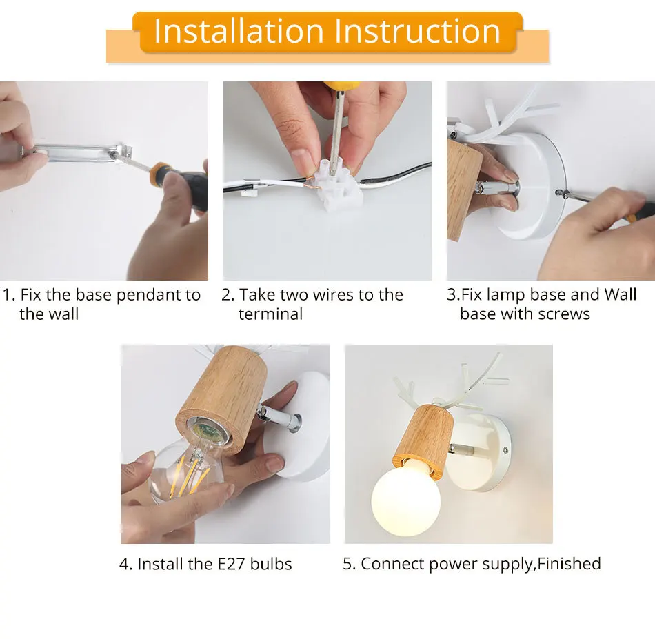 Black LED Wall Lamp Retro Vintage E27 Bulb Wall Light For Reading Bathroom Hotel Bedroom Indoor Night Lighting LED Sconces (1)