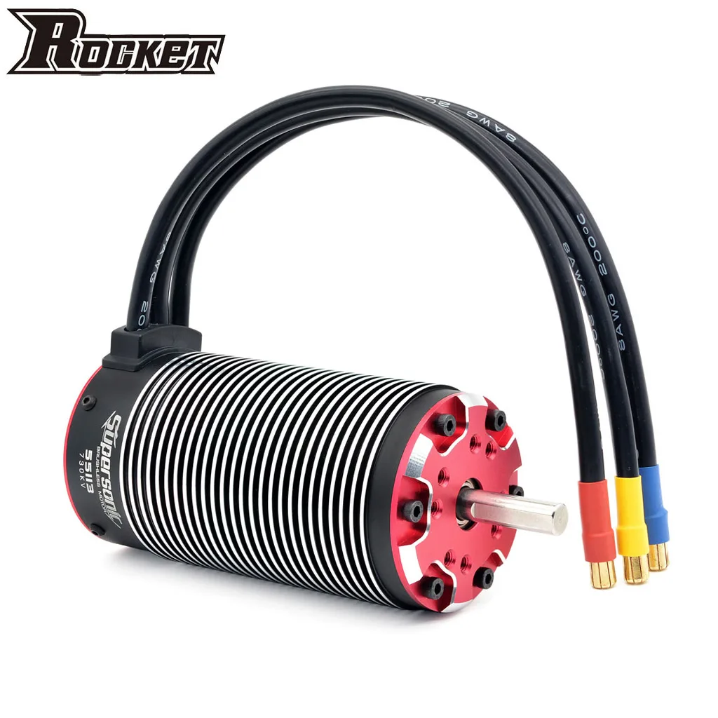 

Rocket 55113 550KV 750KV 890KV Brushless Motor w/Temp Port for 1/5 1/6 1/7 RC Monster Buggy Baja Car