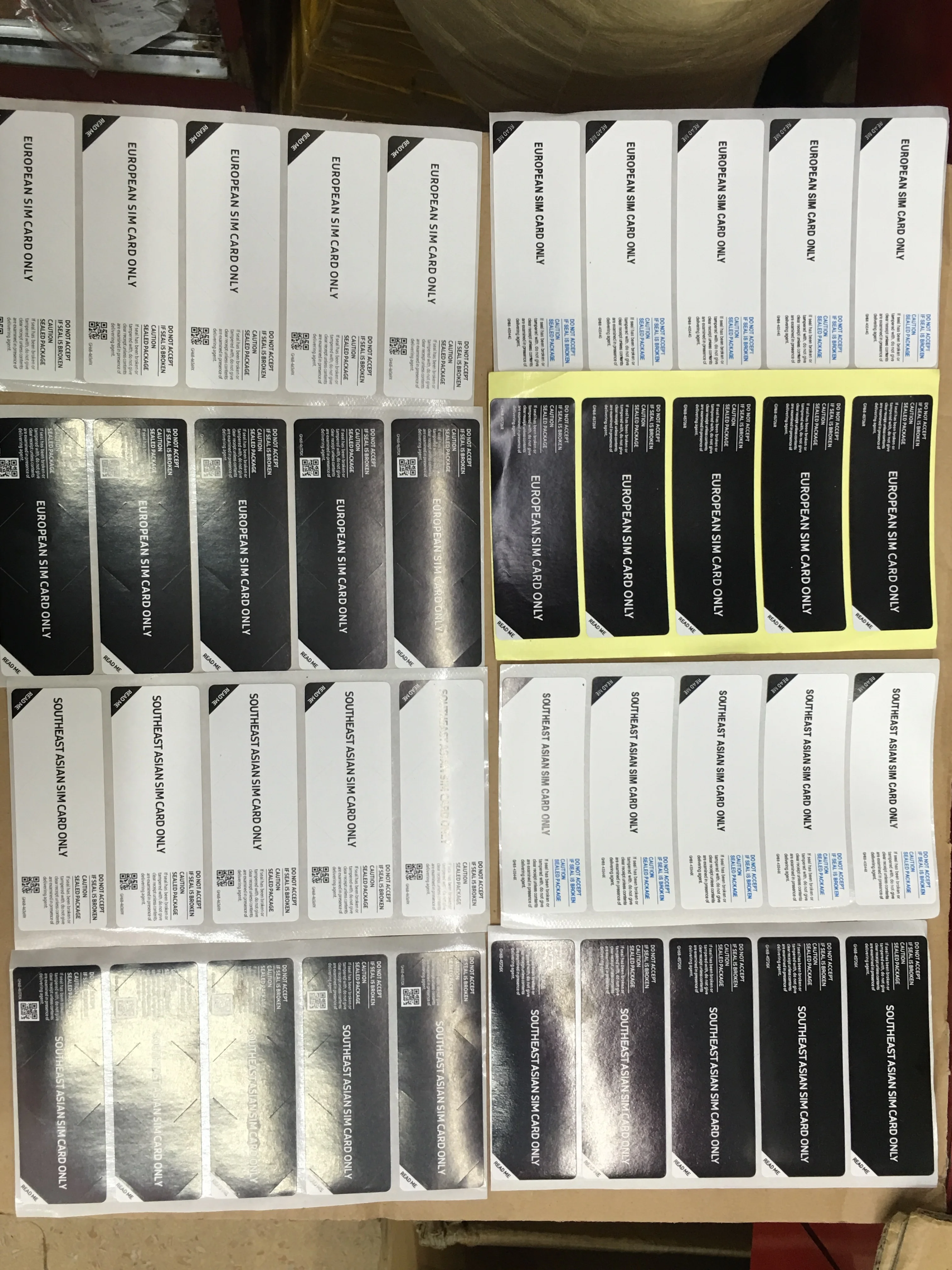 블랙 화이트 SIM 카드 전용 씰 라벨 스티커, S23 S22 NOTE20 PLUS 휴대폰 패키지 박스 씰링 스트립, EU SA 버전, 100 개/로트