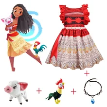 Новое летнее платье Моана для девочек; платья принцессы Моаны; Детские праздничные костюмы для косплея с игрушками; детская одежда; Vaiana