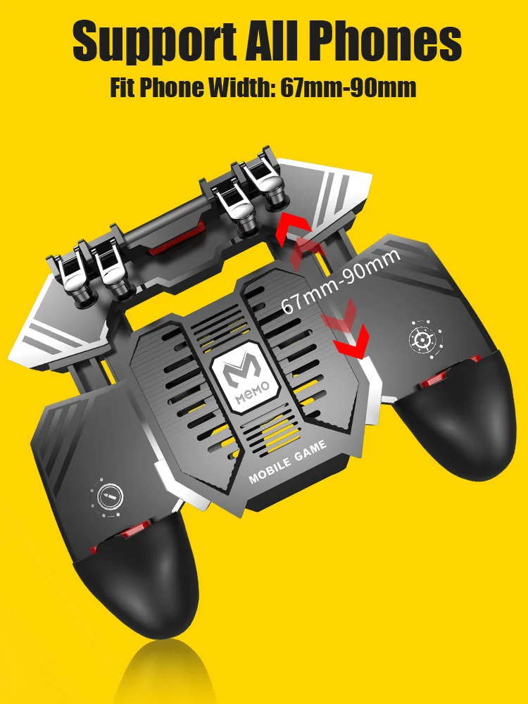 Winex геймпад Pubg контроллер Android джойстик мобильный игровой коврик контроллер с охлаждающим вентилятором Powerbank шесть пальцев геймпад