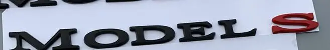 10 шт. ABS серебристо-черные P100D P90D 80D 85D буквы Автомобильная эмблема логотип задние модифицированные наклейки значок 14 см* 2,2 см для модели S модель X - Цвет: black model S