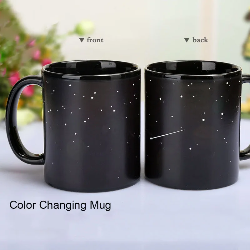Новые стильные керамические чашки, меняющие цвет, кружка, молоко, кофе, кружки, подарки для друзей, Студенческая чашка для завтрака, Звездные солнечные системные кружки