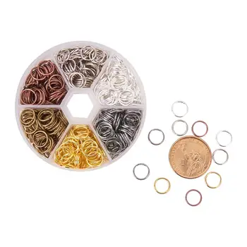 

1 Box 6 Color Iron Plated Jump Rings Close but Unsoldered Jewelry Jump Rings