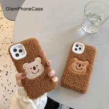 GlamPhone чехол плюшевый медведь чехол для телефона для iPhone11Pro/Max X XS Max XR Мягкий силиконовый чехол для iPhone11 7 8 6 6s Plus чехол