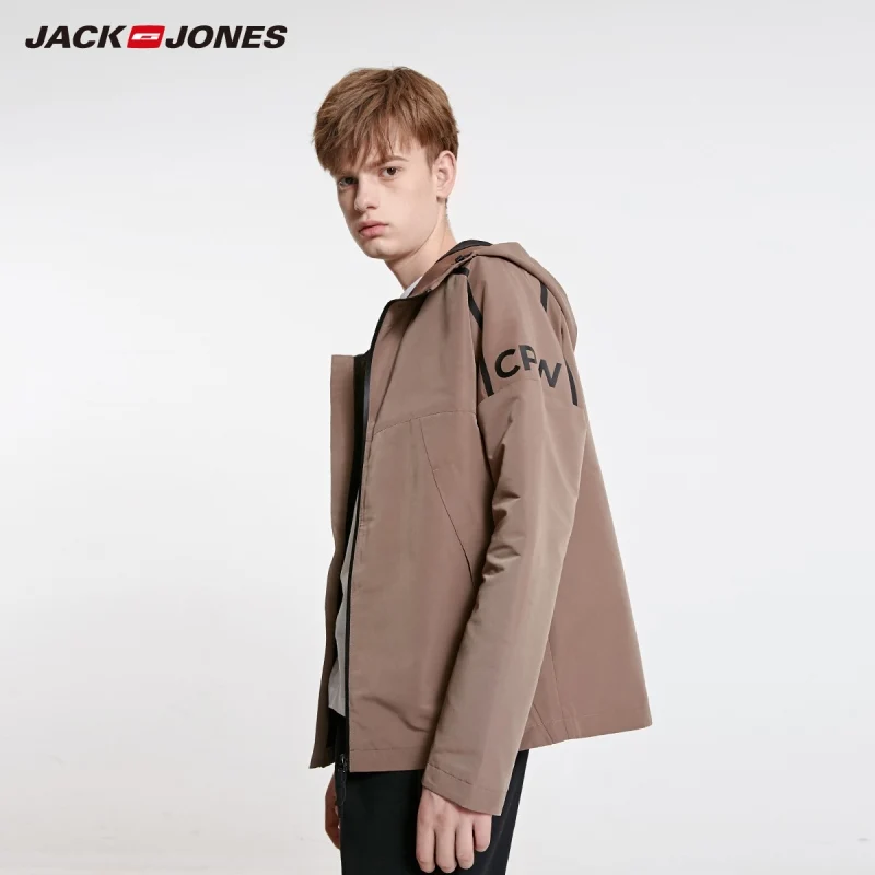 JackJones Мужская модная повседневная воротник-стойка с капюшоном короткая куртка
